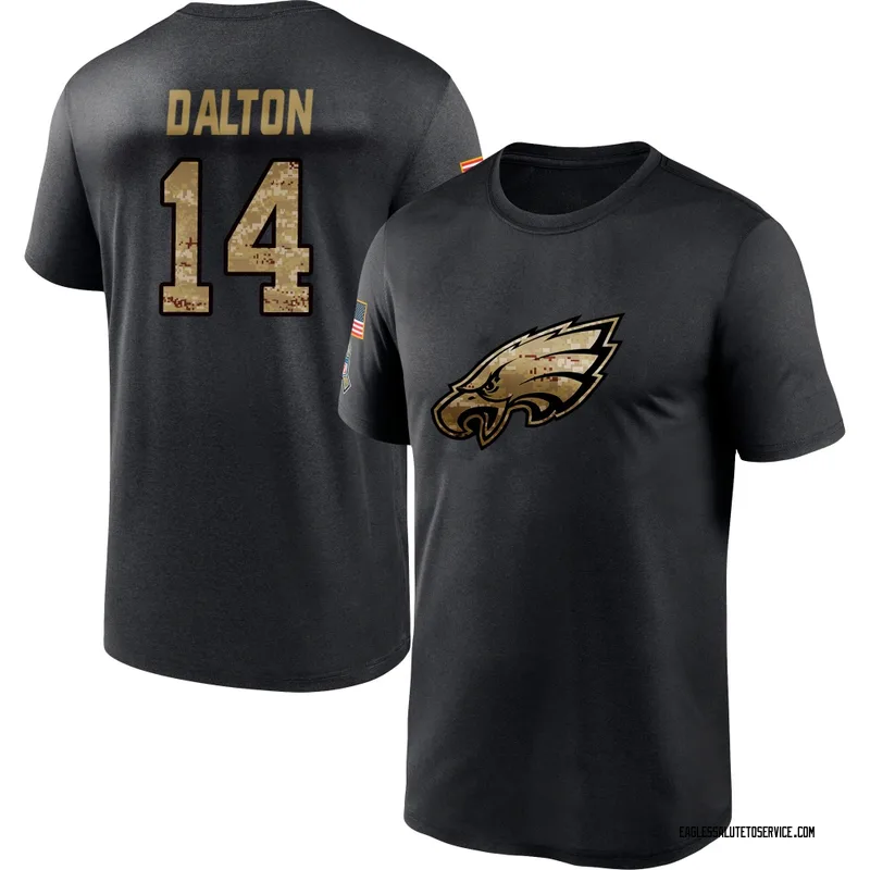 Men's Andy Dalton Philadelphia Eagles Black 2020 Salute To Service Performance T-Shirt