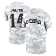 Men's Andy Dalton Philadelphia Eagles Camo Arctic 2024 Salute to Service Performance T-Shirt