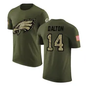 Men's Andy Dalton Philadelphia Eagles Legend Olive Salute to Service T-Shirt