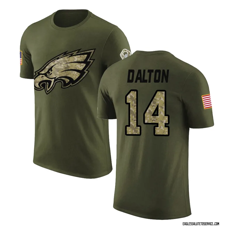 Men's Andy Dalton Philadelphia Eagles Legend Olive Salute to Service T-Shirt