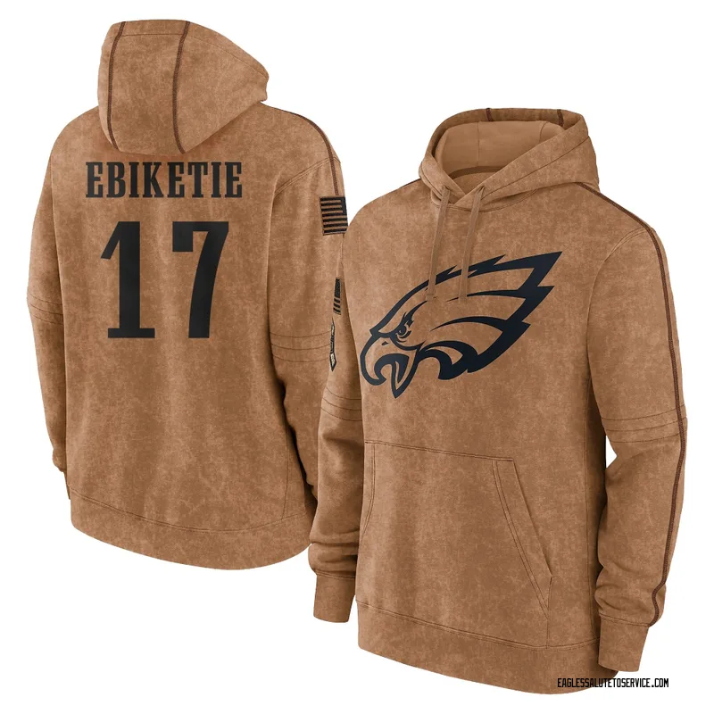 Men's Arnold Ebiketie Philadelphia Eagles Brown 2023 Salute To Service Club Pullover Hoodie