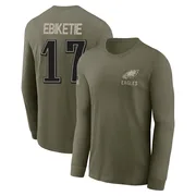 Men's Arnold Ebiketie Philadelphia Eagles Olive 2025 Salute to Service Sideline Long Sleeve T-Shirt