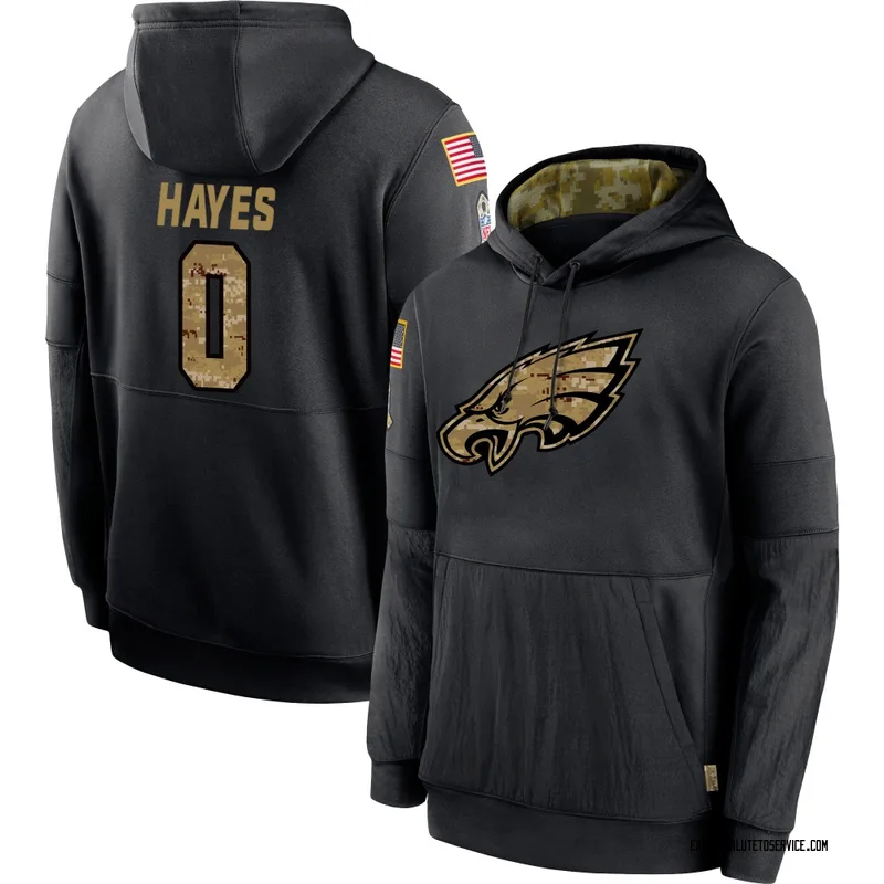Men's Brandon Hayes Philadelphia Eagles Black 2020 Salute to Service Sideline Performance Pullover Hoodie