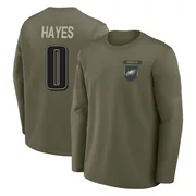 Men's Brandon Hayes Philadelphia Eagles Olive 2025 Salute to Service Sideline Coaches Long Sleeve T-Shirt