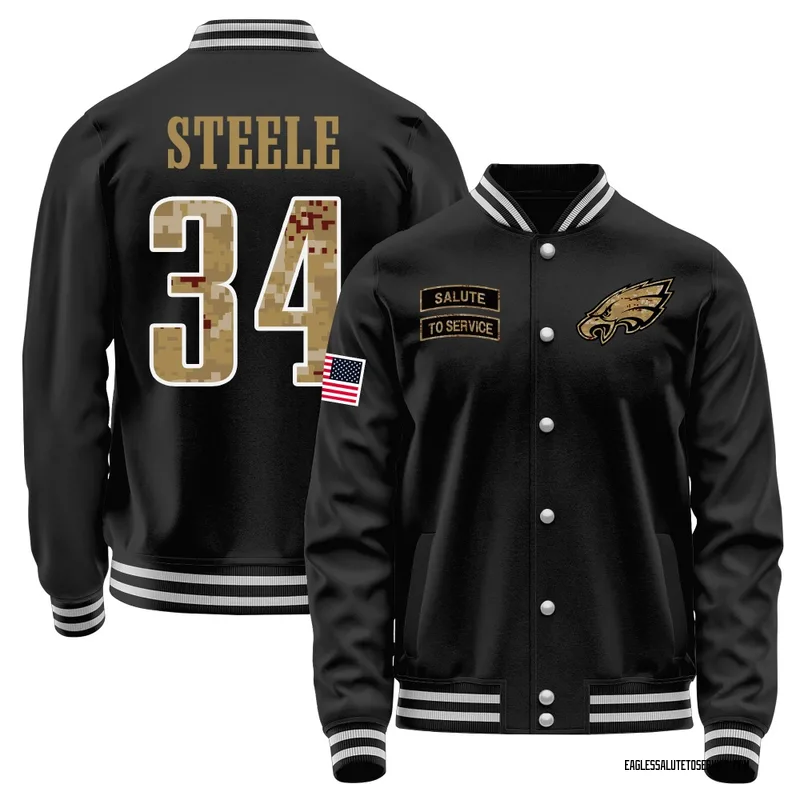 Men's Carson Steele Philadelphia Eagles Black Salute to Service Sideline Performance Jacket