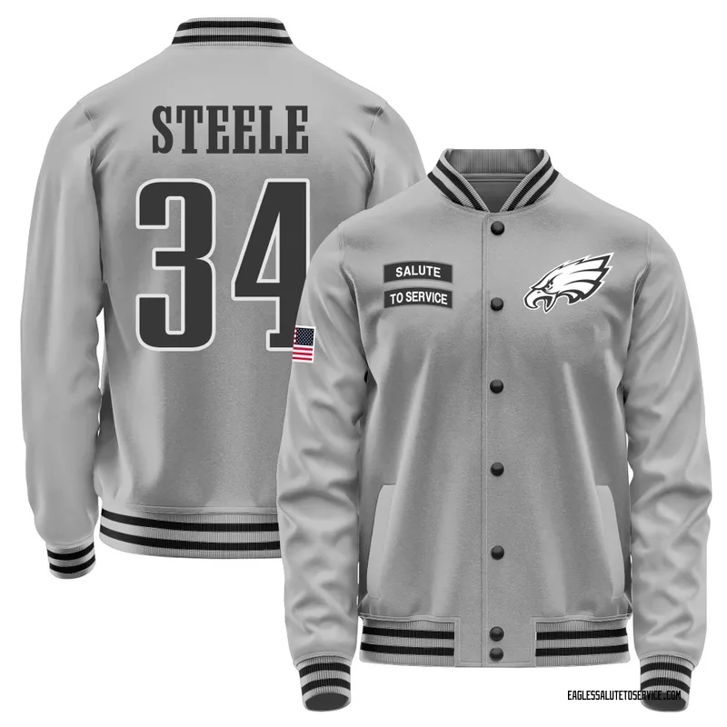 Men's Carson Steele Philadelphia Eagles Gray Salute to Service Performance Jacket