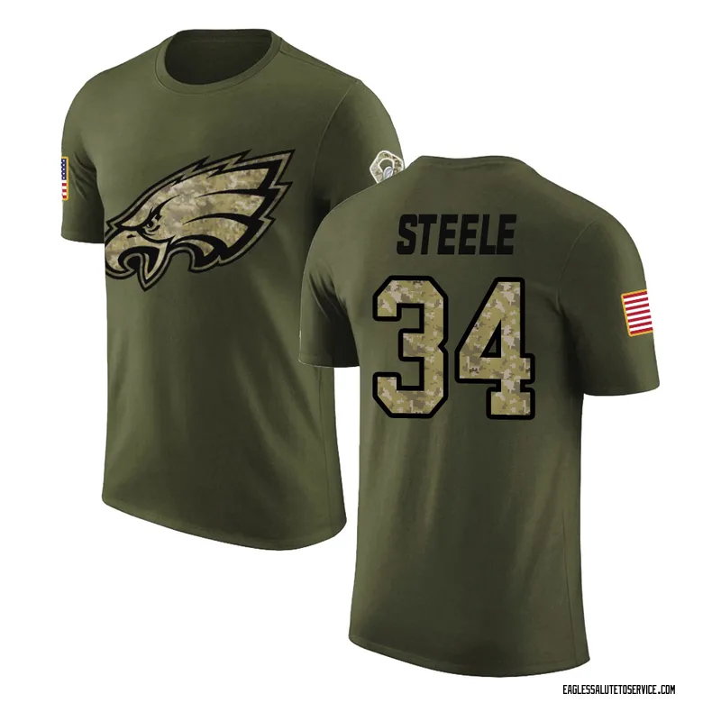 Men's Carson Steele Philadelphia Eagles Legend Olive Salute to Service T-Shirt