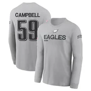 Men's Chance Campbell Philadelphia Eagles Gray 2024 Salute to Service Long Sleeve T-Shirt