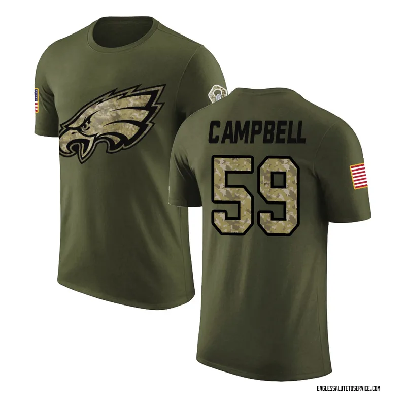 Men's Chance Campbell Philadelphia Eagles Legend Olive Salute to Service T-Shirt