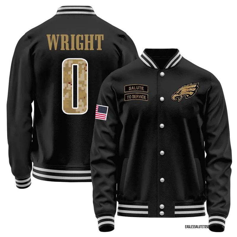 Men's Dae'Quan Wright Philadelphia Eagles Black Salute to Service Sideline Performance Jacket
