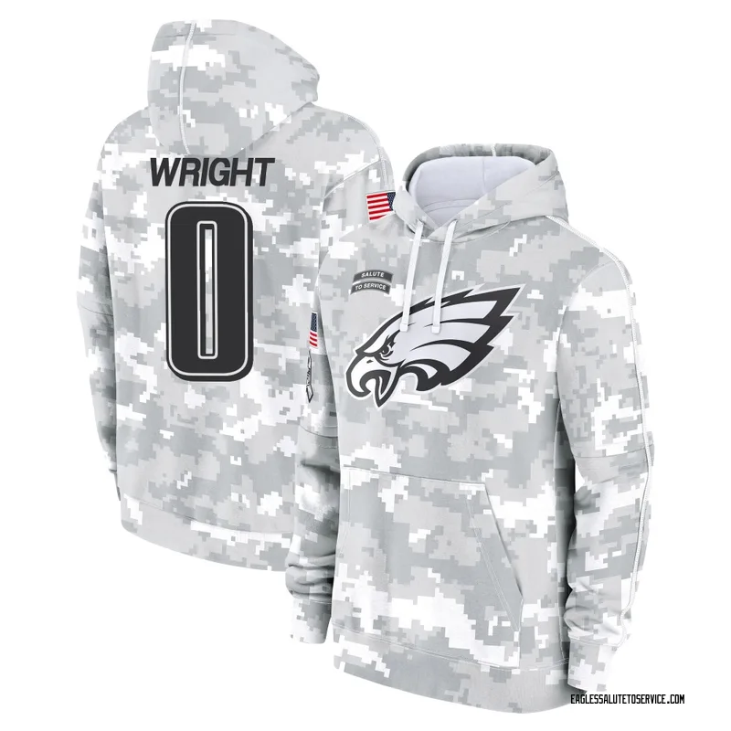 Men's Dae'Quan Wright Philadelphia Eagles Camo Arctic 2024 Salute to Service Club Fleece Pullover Hoodie