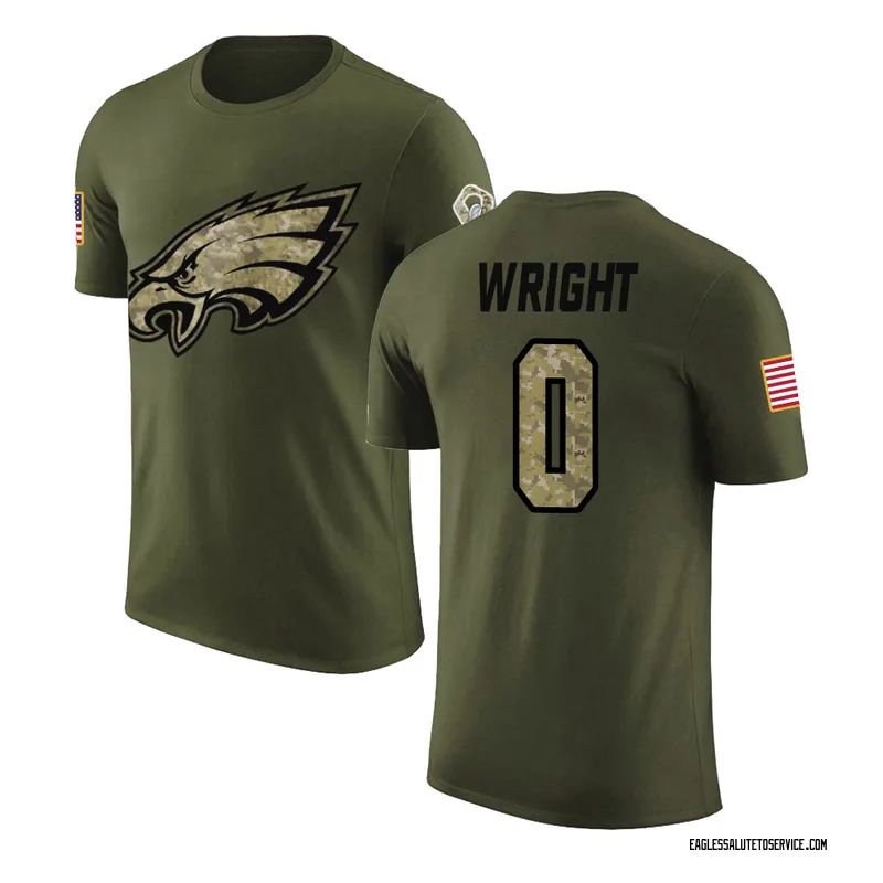 Men's Dae'Quan Wright Philadelphia Eagles Legend Olive Salute to Service T-Shirt