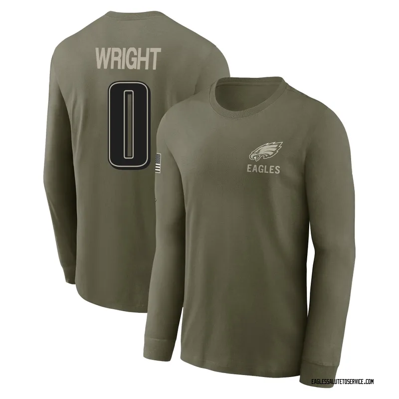 Men's Dae'Quan Wright Philadelphia Eagles Olive 2025 Salute to Service Sideline Long Sleeve T-Shirt