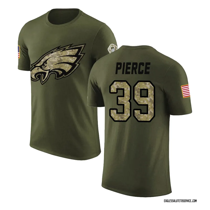 Men's Dameon Pierce Philadelphia Eagles Legend Olive Salute to Service T-Shirt