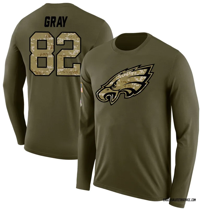 Men's Danny Gray Philadelphia Eagles Legend Olive Salute to Service Sideline Long Sleeve T-Shirt
