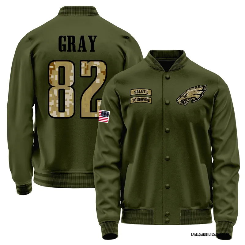 Men's Danny Gray Philadelphia Eagles Olive Salute to Service Sideline Performance Jacket
