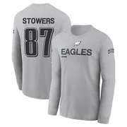 Men's Eli Stowers Philadelphia Eagles Gray 2024 Salute to Service Long Sleeve T-Shirt