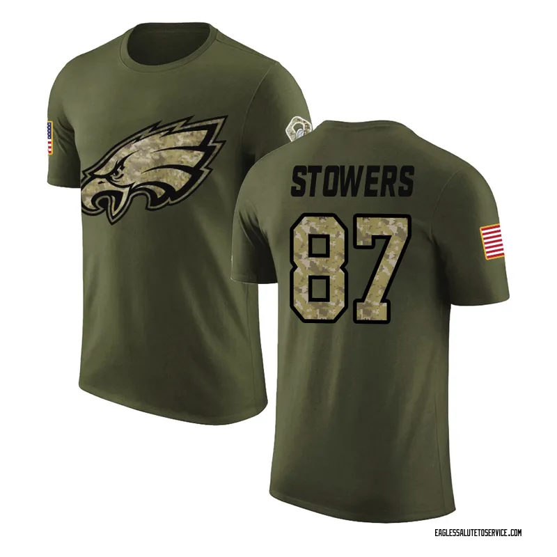 Men's Eli Stowers Philadelphia Eagles Legend Olive Salute to Service T-Shirt