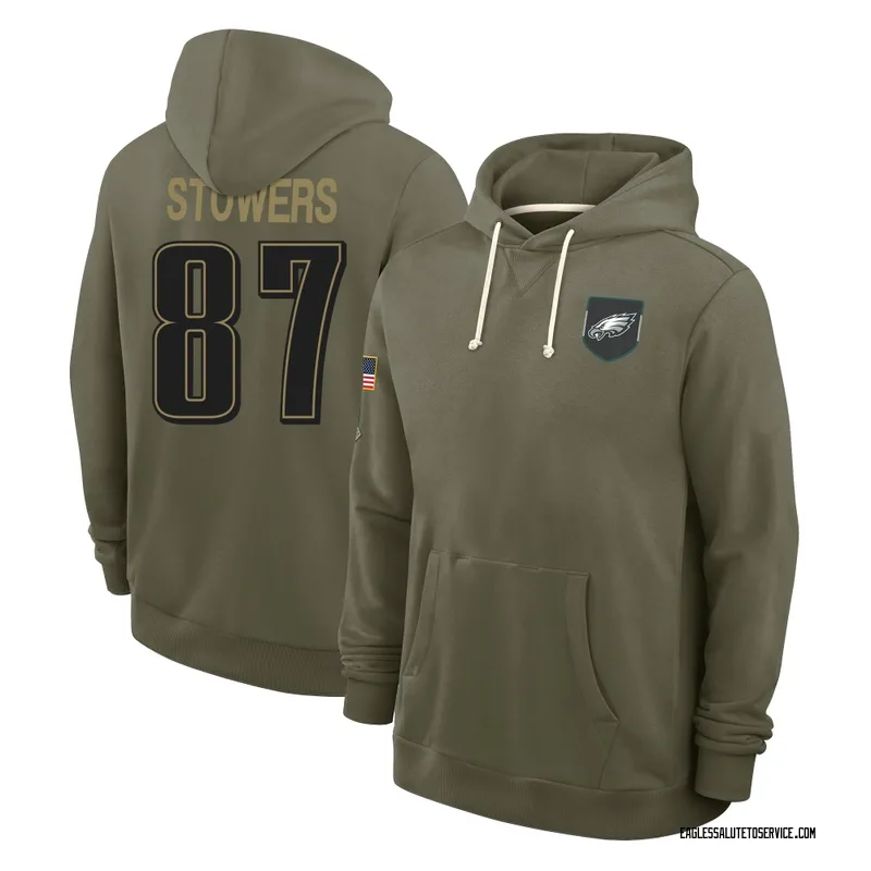 Men's Eli Stowers Philadelphia Eagles Olive 2025 Salute to Service Hoodie