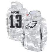 Men's Elijah Moore Philadelphia Eagles Camo Arctic 2024 Salute to Service Club Fleece Pullover Hoodie