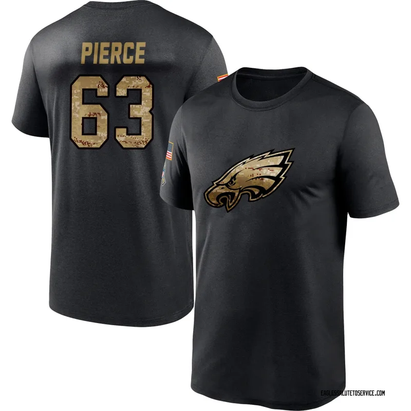 Men's Hollin Pierce Philadelphia Eagles Black 2020 Salute To Service Performance T-Shirt