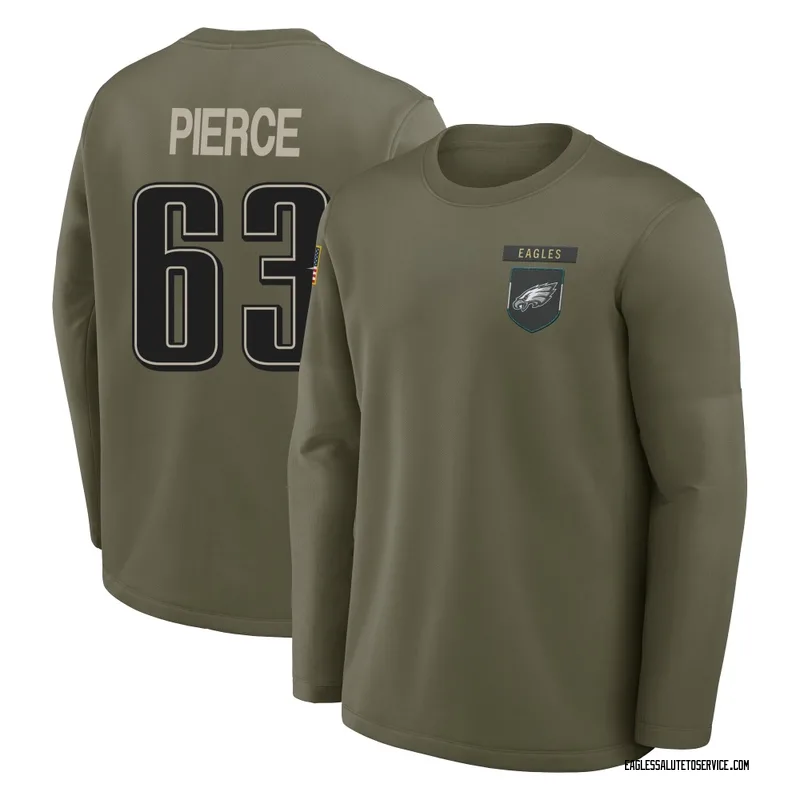 Men's Hollin Pierce Philadelphia Eagles Olive 2025 Salute to Service Sideline Coaches Long Sleeve T-Shirt