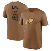 Men's Isiah King Philadelphia Eagles Legend Brown 2023 Salute To Service Performance T-Shirt