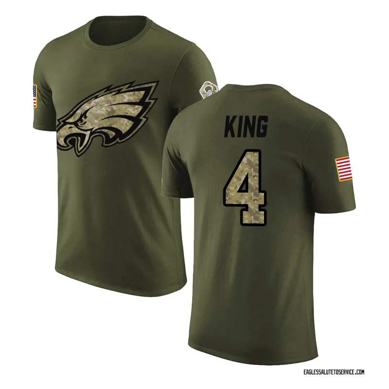 Men's Isiah King Philadelphia Eagles Legend Olive Salute to Service T-Shirt