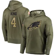 Men's Isiah King Philadelphia Eagles Olive Salute to Service Pullover Hoodie