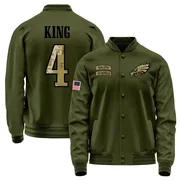 Men's Isiah King Philadelphia Eagles Olive Salute to Service Sideline Performance Jacket