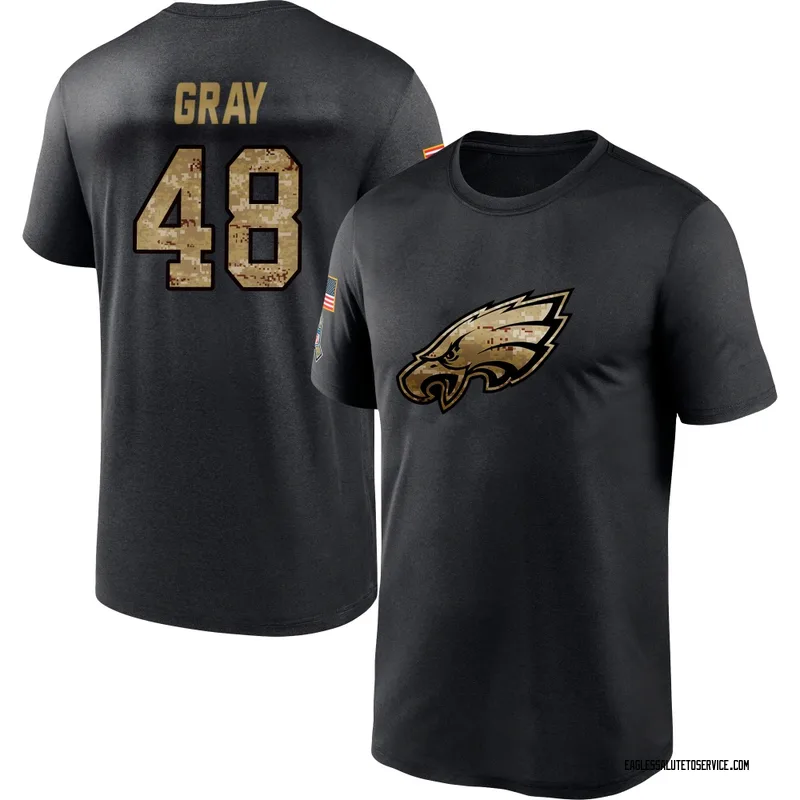 Men's J.T. Gray Philadelphia Eagles Black 2020 Salute To Service Performance T-Shirt