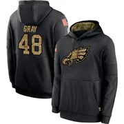 Men's J.T. Gray Philadelphia Eagles Black 2020 Salute to Service Sideline Performance Pullover Hoodie