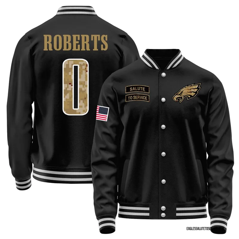Men's Jaeden Roberts Philadelphia Eagles Black Salute to Service Sideline Performance Jacket