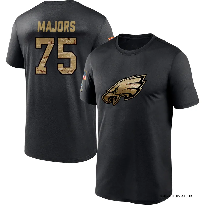 Men's Jake Majors Philadelphia Eagles Black 2020 Salute To Service Performance T-Shirt