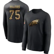 Men's Jake Majors Philadelphia Eagles Black 2020 Salute To Service Sideline Performance Long Sleeve T-Shirt