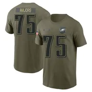 Men's Jake Majors Philadelphia Eagles Olive 2025 Salute to Service Name & Number T-Shirt