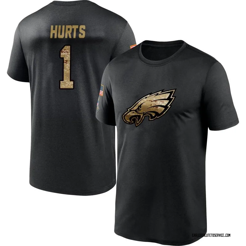 Men's Jalen Hurts Philadelphia Eagles Black 2020 Salute To Service Performance T-Shirt