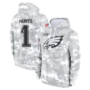Men's Jalen Hurts Philadelphia Eagles Camo Arctic 2024 Salute to Service Club Fleece Pullover Hoodie