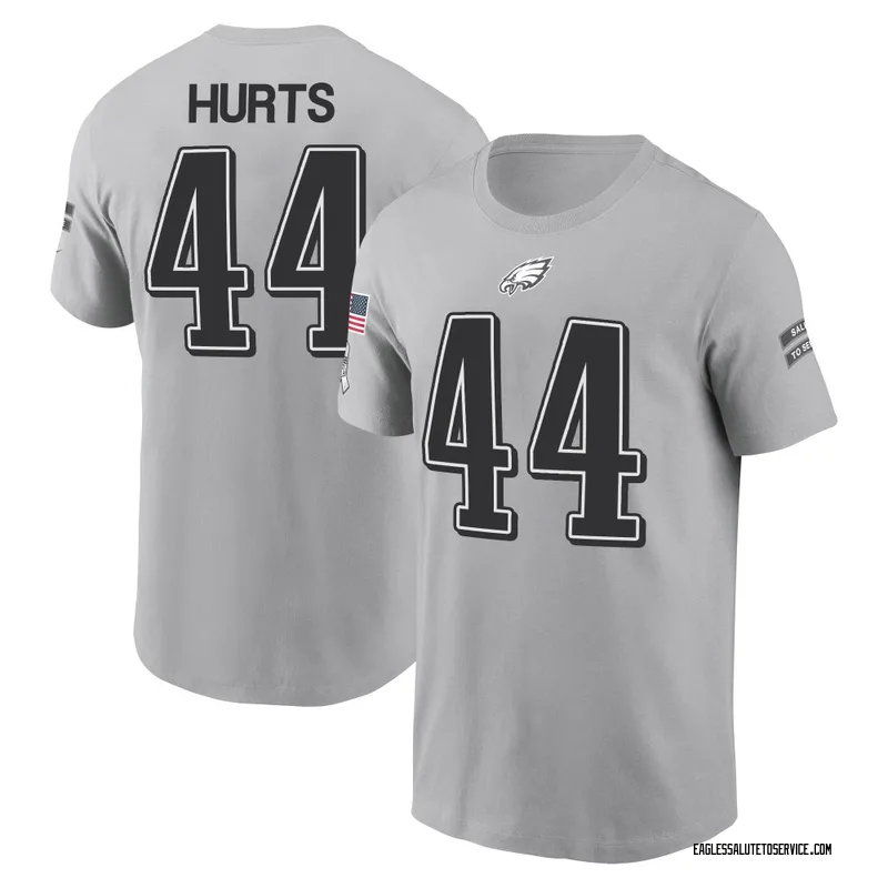 Men's Jalen Hurts Philadelphia Eagles Gray 2024 Salute to Service Name & Number T-Shirt