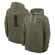 Men's Jalen Hurts Philadelphia Eagles Olive 2025 Salute to Service Hoodie