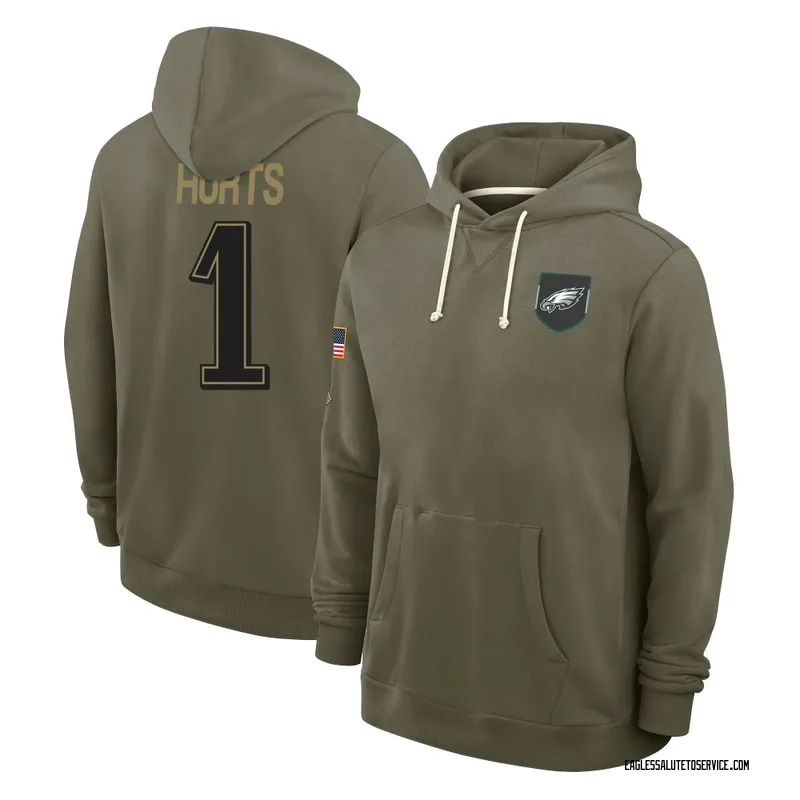 Men's Jalen Hurts Philadelphia Eagles Olive 2025 Salute to Service Hoodie