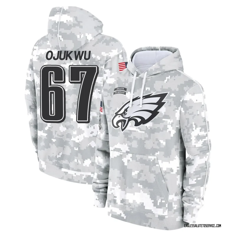 Men's John Ojukwu Philadelphia Eagles Camo Arctic 2024 Salute to Service Club Fleece Pullover Hoodie