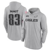 Men's Johnny Mundt Philadelphia Eagles Gray 2024 Salute to Service Lightweight Performance Long Sleeve Hooded T-Shirt