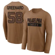 Men's Jonathan Greenard Philadelphia Eagles Brown 2023 Salute To Service Long Sleeve T-Shirt