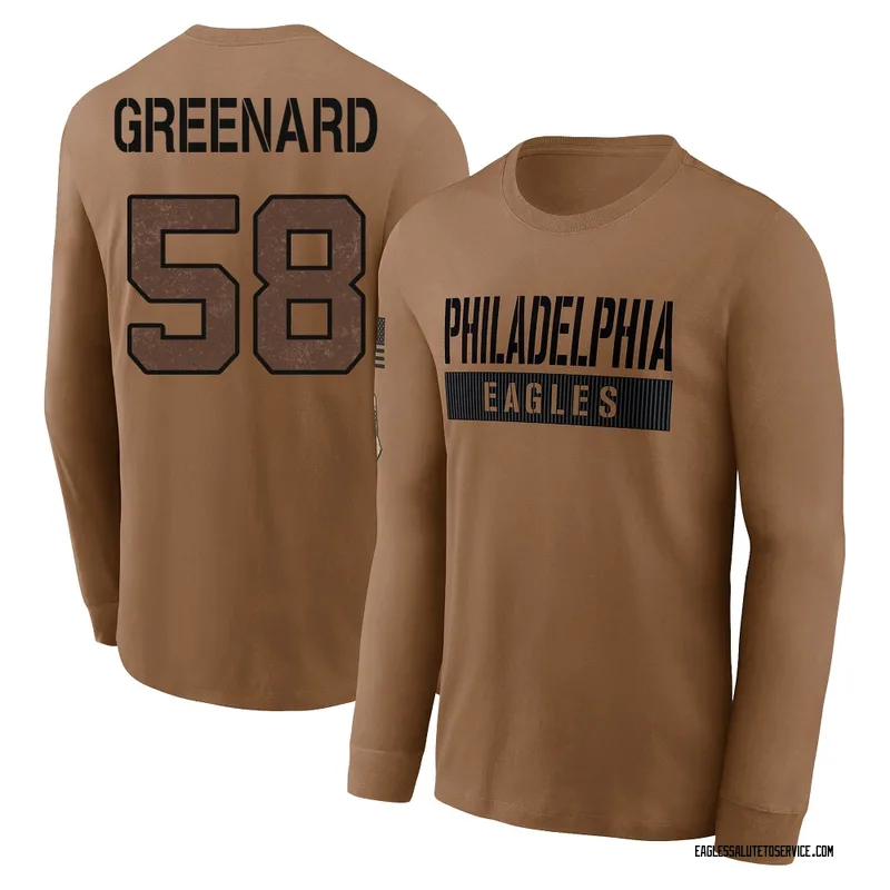 Men's Jonathan Greenard Philadelphia Eagles Brown 2023 Salute To Service Long Sleeve T-Shirt