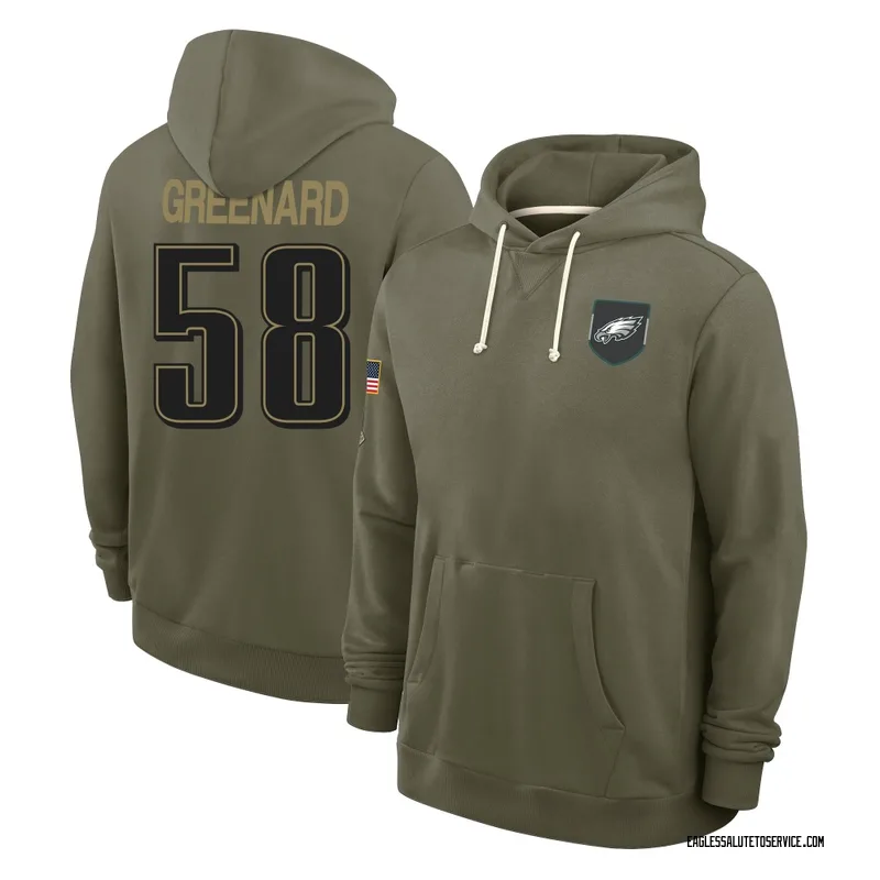 Men's Jonathan Greenard Philadelphia Eagles Olive 2025 Salute to Service Hoodie