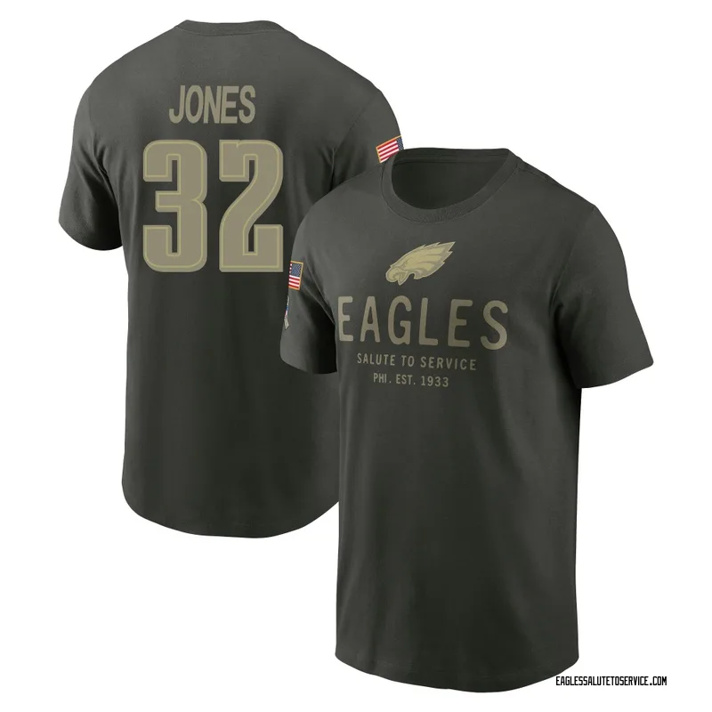 Men's Jonathan Jones Philadelphia Eagles Green Forest/ 2025 Salute to Service Sideline Primary Edge T-Shirt