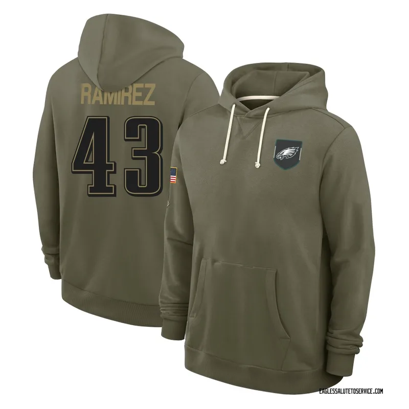 Men's Jose Ramirez Philadelphia Eagles Olive 2025 Salute to Service Hoodie