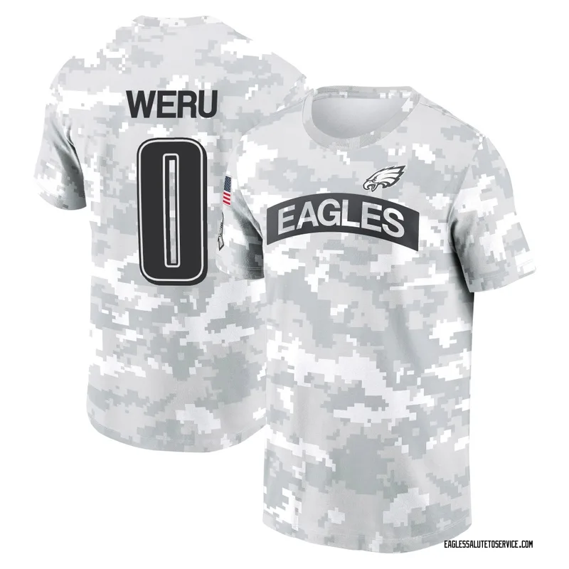 Men's Joshua Weru Philadelphia Eagles Camo Arctic 2024 Salute to Service Performance T-Shirt