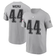 Men's Joshua Weru Philadelphia Eagles Gray 2024 Salute to Service Name & Number T-Shirt